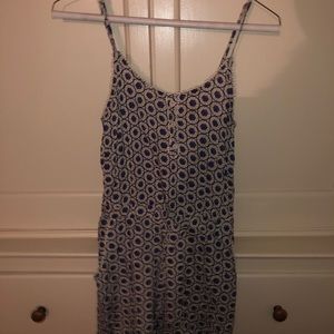 Blue and white designed romper